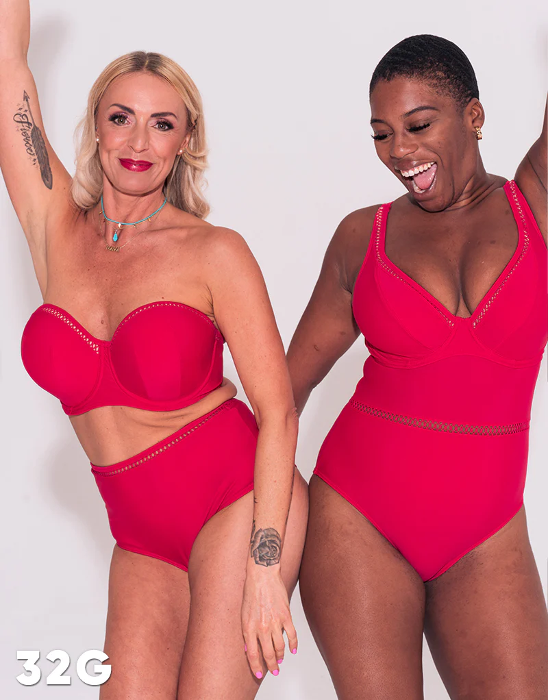 Curvy Kate First Class Bandeau Strapless Multiway Bikini Top Red - Image 9