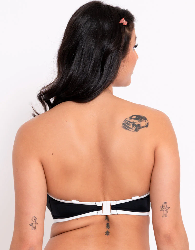Curvy Kate Minimalist Bandeau Strapless Multiway Bikini Top Black/White - Image 4