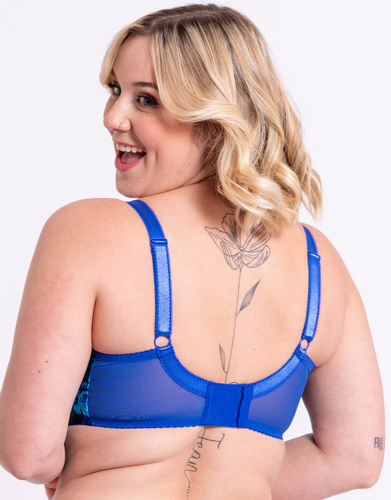 Curvy Kate Moody Bloom Balcony Bra Cobalt/Floral - Image 3