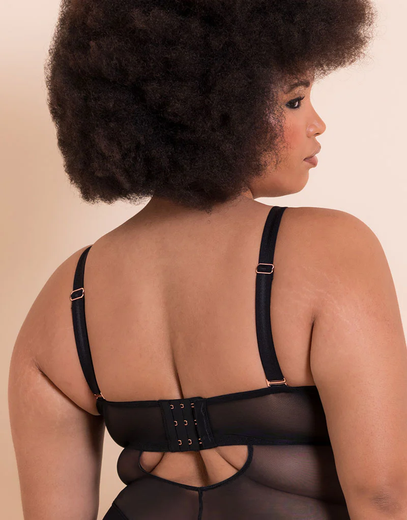 Scantilly Swerve High Neck Wired Bodysuit Black - Image 5